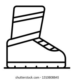 Ski boot icon. Outline ski boot vector icon for web design isolated on white background