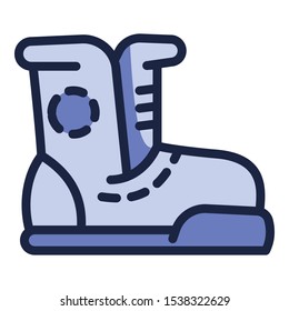 Ski boot icon. Outline ski boot vector icon for web design isolated on white background