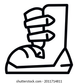 Ski Boot Icon. Outline Ski Boot Vector Icon For Web Design Isolated On White Background