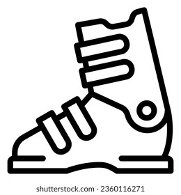 Ski boot line icon, Winter sport concept, Winter sport professional equipment sign on white background, ski shoes icon in outline style for mobile concept and web design. Vector graphics