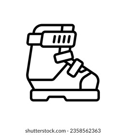 Ski Boot Outline Icon Vector Illustration