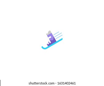 Ski and Ski Boot vector flat icon. Isolated Skiing, ski emoji illustration 