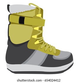 Ski boot. Vector illustration isolated on white background