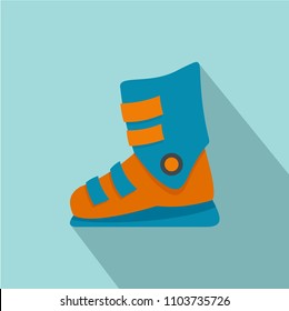 Ski boots icon. Flat illustration of ski boots vector icon for web design