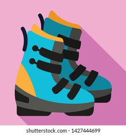 Ski boots icon. Flat illustration of ski boots vector icon for web design