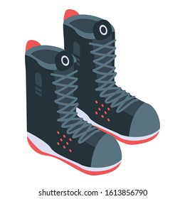 Ski boots icon. Isometric of ski boots vector icon for web design isolated on white background