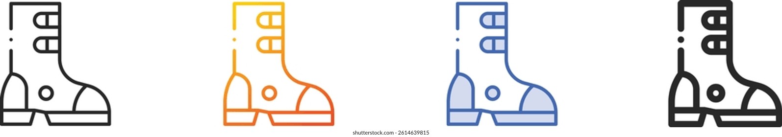 ski boots icon.Thin Linear, Gradient, Blue Stroke and bold Style Design Isolated On White Background