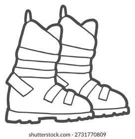 Symbol für Skischuhe. Winterschuhe