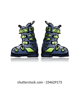 Ski boots, sketch for your design