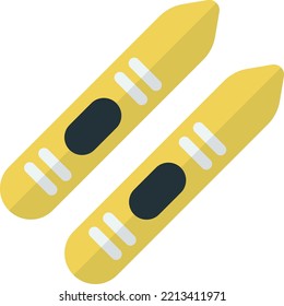 ski boots from top view illustration in minimal style isolated on background