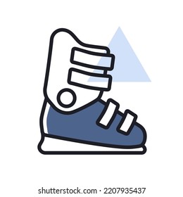 Ski boots vector isolated icon. Winter sign. Graph symbol for travel and tourism web site and apps design, logo, app, UI