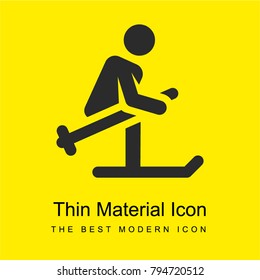 Ski bright yellow material minimal icon or logo design