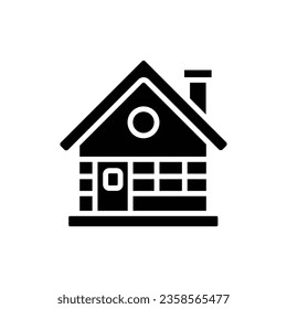 Ski Cabin Filled Icon Vector Illustration
