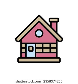 Ski Cabin Icon Vector Illustration