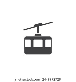 Ski cable car in flat style. Funicular vector illustration on isolated background. Gondola sign business concept.