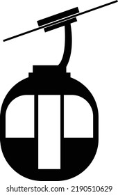 Ski cable car icon on white background. Ski cable lift sign. Ski cable lift symbol. flat style.
