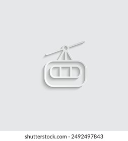 ski cable icon vector Cable car sign