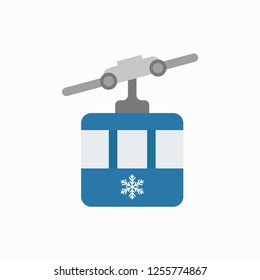 Ski cable lift icon for ski and winter sports. Funicular. Vector illustration. EPS 10.