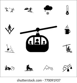 Ski cable lift icon for ski and winter sports icon. Set of elements Christmas Holiday or New Year icons. Winter time premium quality graphic design collection icons for websites on white background