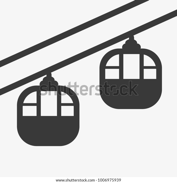 Ski cable lift icon for ski and\
winter sports. Design for tourist catalog, maps of the ski slopes,\
placard, brochure, flyer, booklet. Vector\
illustration.