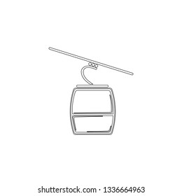 Ski cable lift. simple flat vector icon illustration. outline line symbol - editable stroke