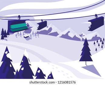 ski camp snowscape scene