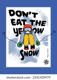 Ski Card - Perfect for T-shirt graphic design, wall art, postcards etc