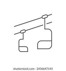 Ski chairlift line outline icon