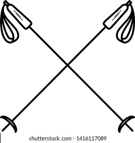 Ski club icon in outline style