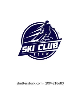 Ski Club Winter Sport Logo Adventure Template Vector