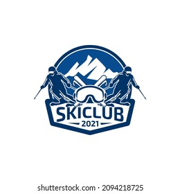 Ski Club Winter Sport Logo Adventure Template Vector