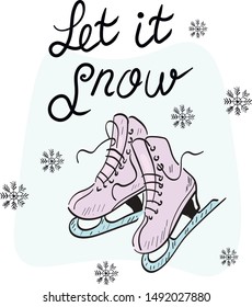 ski color vector illustration. Concept for print, web design, icon, logo, label