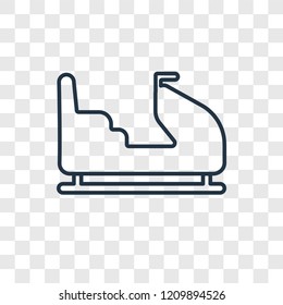 ski concept vector linear icon isolated on transparent background, ski concept transparency concept in outline style