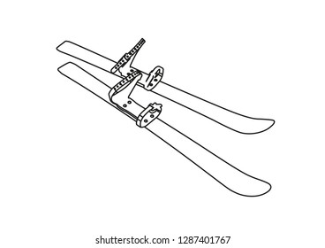 ski contour vector illustration isolated