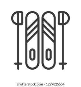 ski, cute christmas and winter related set,suitable for use as material.editable stroke.