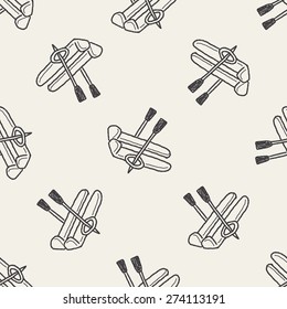 ski doodle seamless pattern background