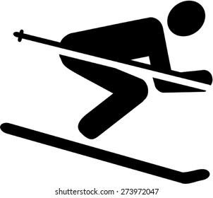 Ski Downhill Pictogram