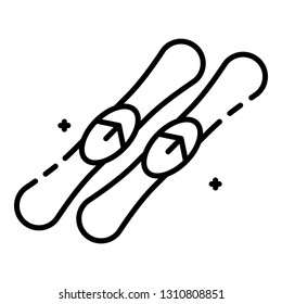 Ski equipment icon. Outline ski equipment vector icon for web design isolated on white background