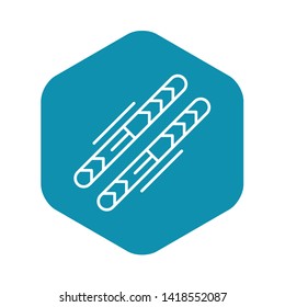 Ski equipment icon. Outline ski equipment vector icon for web design isolated on white background