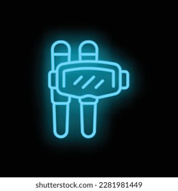 Ski equipment icon outline vector. Shop goods. Online seller neon color isolated on black