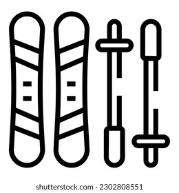 Ski equipment icon outline vector. Seller sport. Store shop