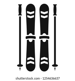 Ski equipment icon. Simple illustration of ski equipment vector icon for web design isolated on white background