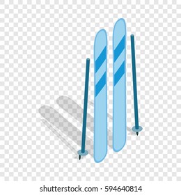 Ski equipment isometric icon 3d on a transparent background vector illustration