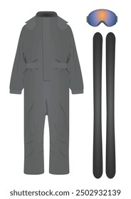 Ski equipment set. vector illustration