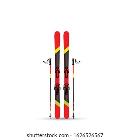 ski equipment vector illustration on white background
