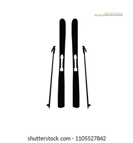 Ski equipment.snowboard.vector illustration.