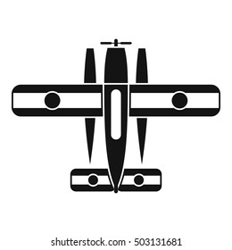 Ski equipped airplane icon. Simple illustration of ski equipped airplane vector icon for web