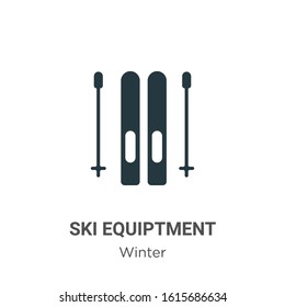Ski equiptment glyph icon vector on white background. Flat vector ski equiptment icon symbol sign from modern winter collection for mobile concept and web apps design.