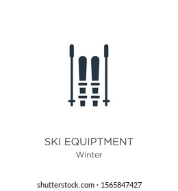Ski equiptment icon vector. Trendy flat ski equiptment icon from winter collection isolated on white background. Vector illustration can be used for web and mobile graphic design, logo, eps10