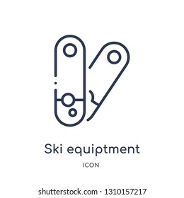 ski equiptment icon from winter outline collection. Thin line ski equiptment icon isolated on white background.